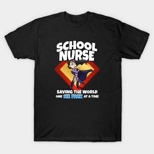 School Nurse Saving The World One Ice Pack At A Time LT Skin T-Shirt